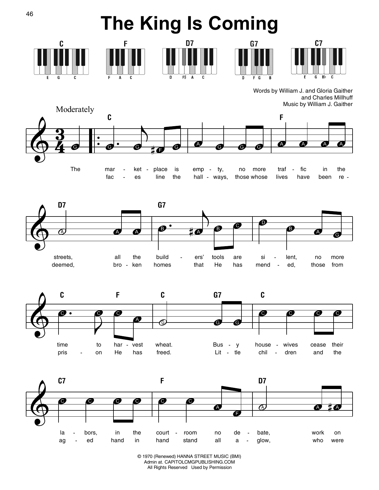 The King Is Coming (Super Easy Piano) von Charles Millhuff