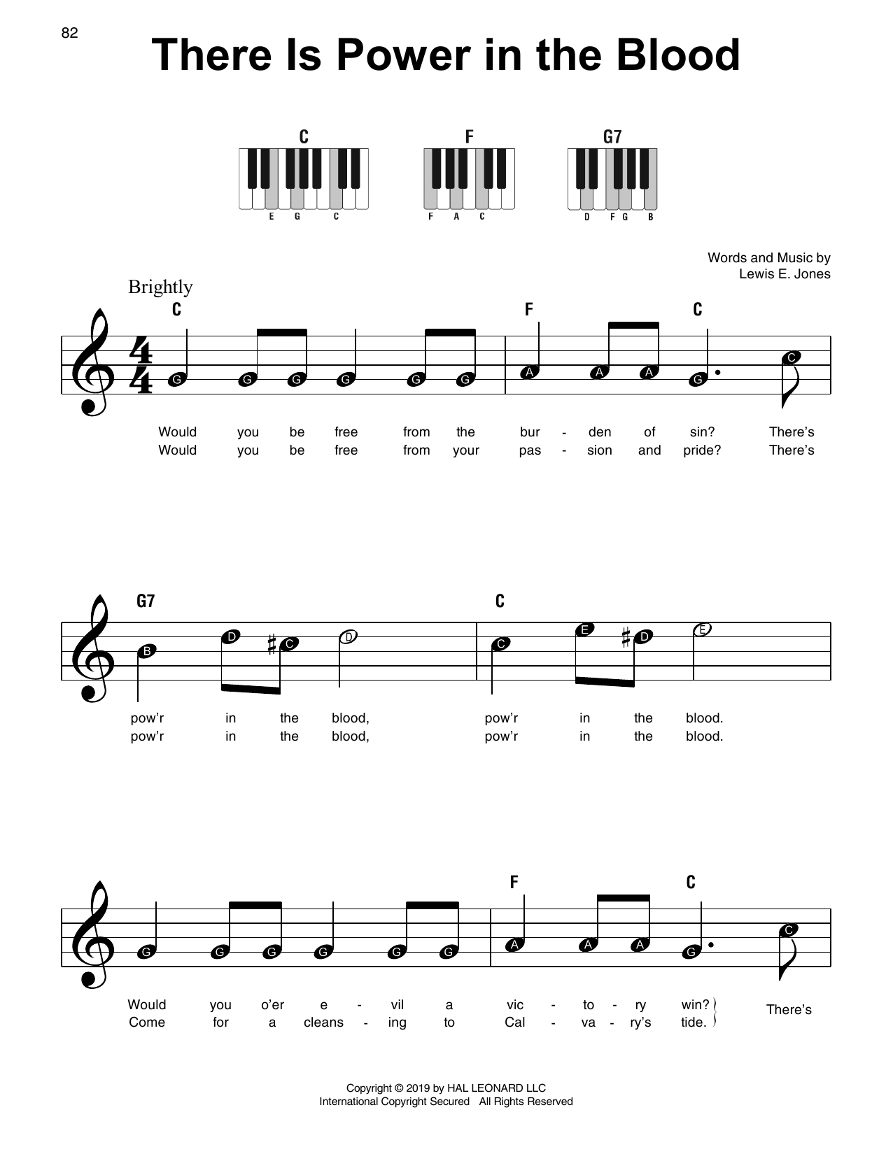 There Is Power In The Blood (Super Easy Piano) von Lewis E. Jones