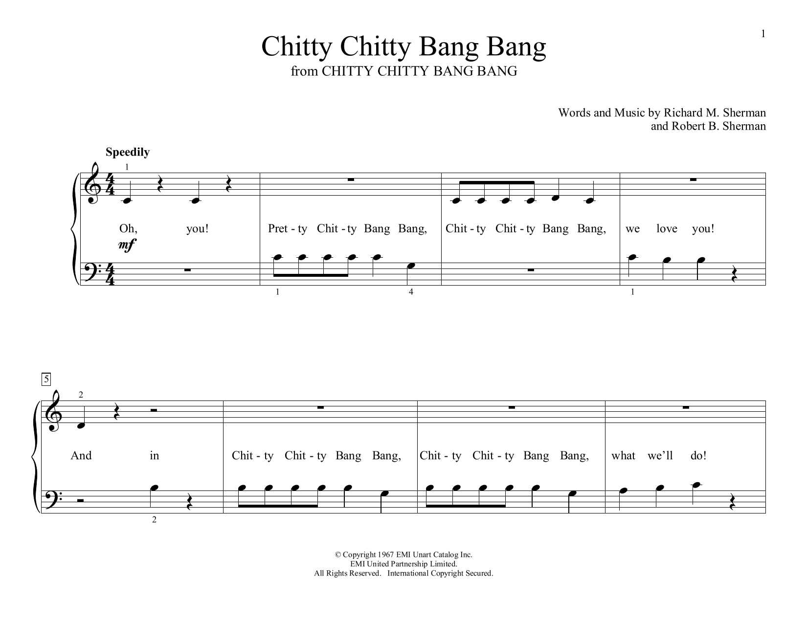 Chitty Chitty Bang Bang (arr. Christopher Hussey) (Educational Piano) von Richard Sherman & Robert Sherman