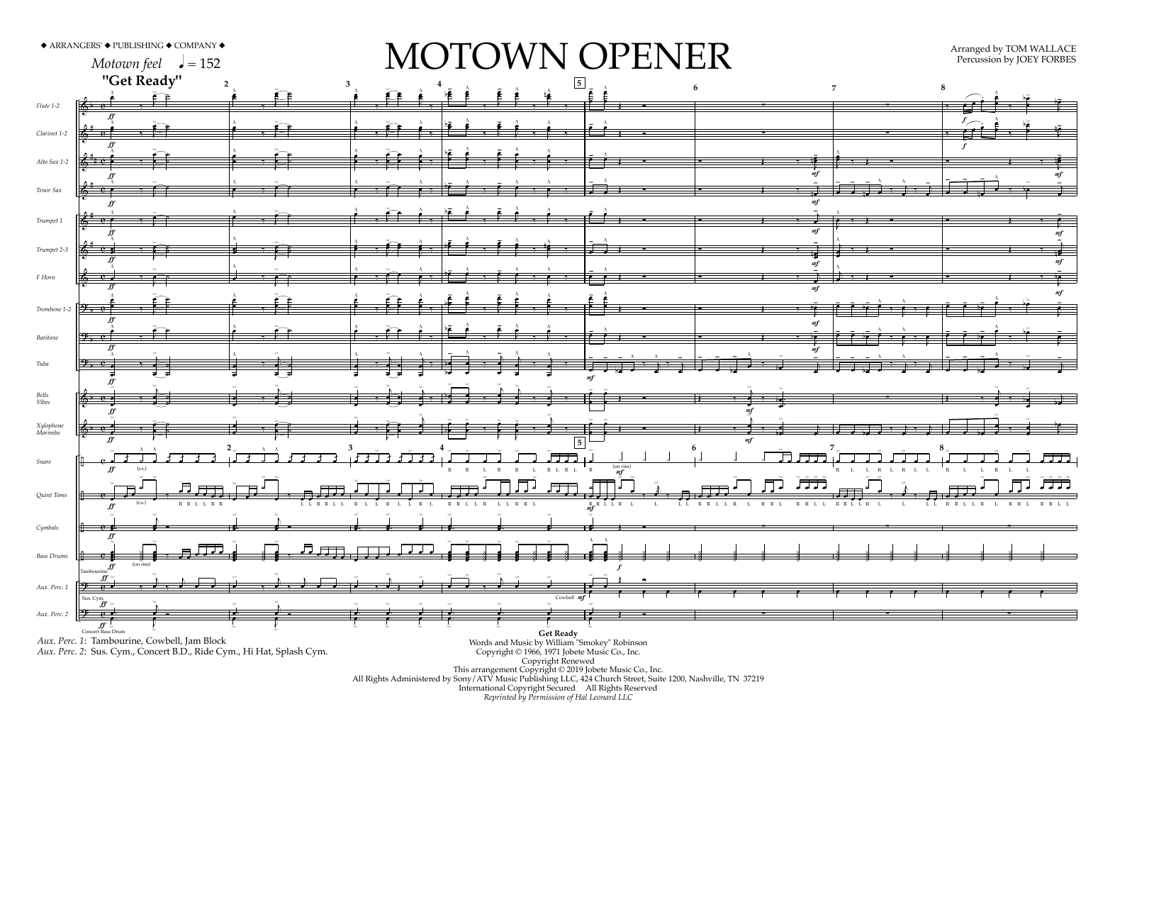Motown Theme Show Opener (arr. Tom Wallace) - Full Score (Marching Band) von Various
