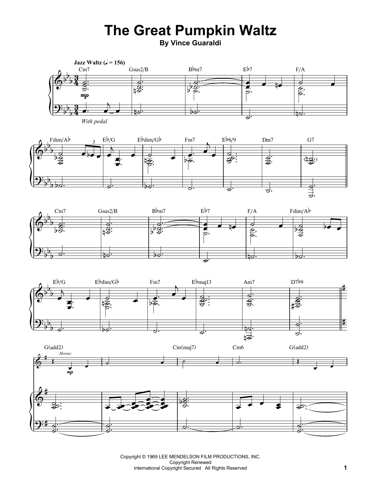 The Great Pumpkin Waltz (Piano Transcription) von Vince Guaraldi