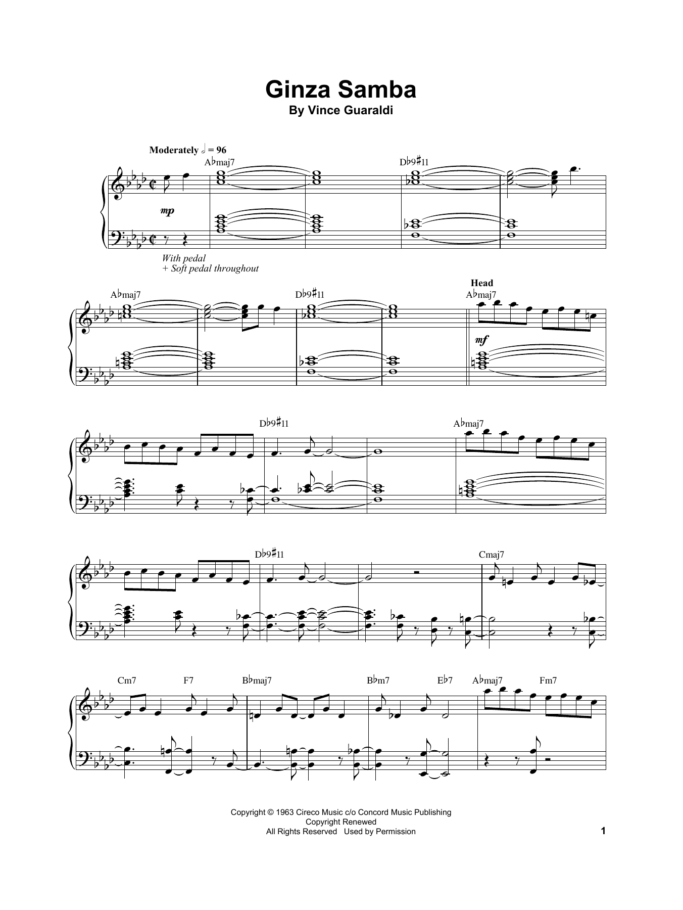 Ginza Samba (Piano Transcription) von Vince Guaraldi