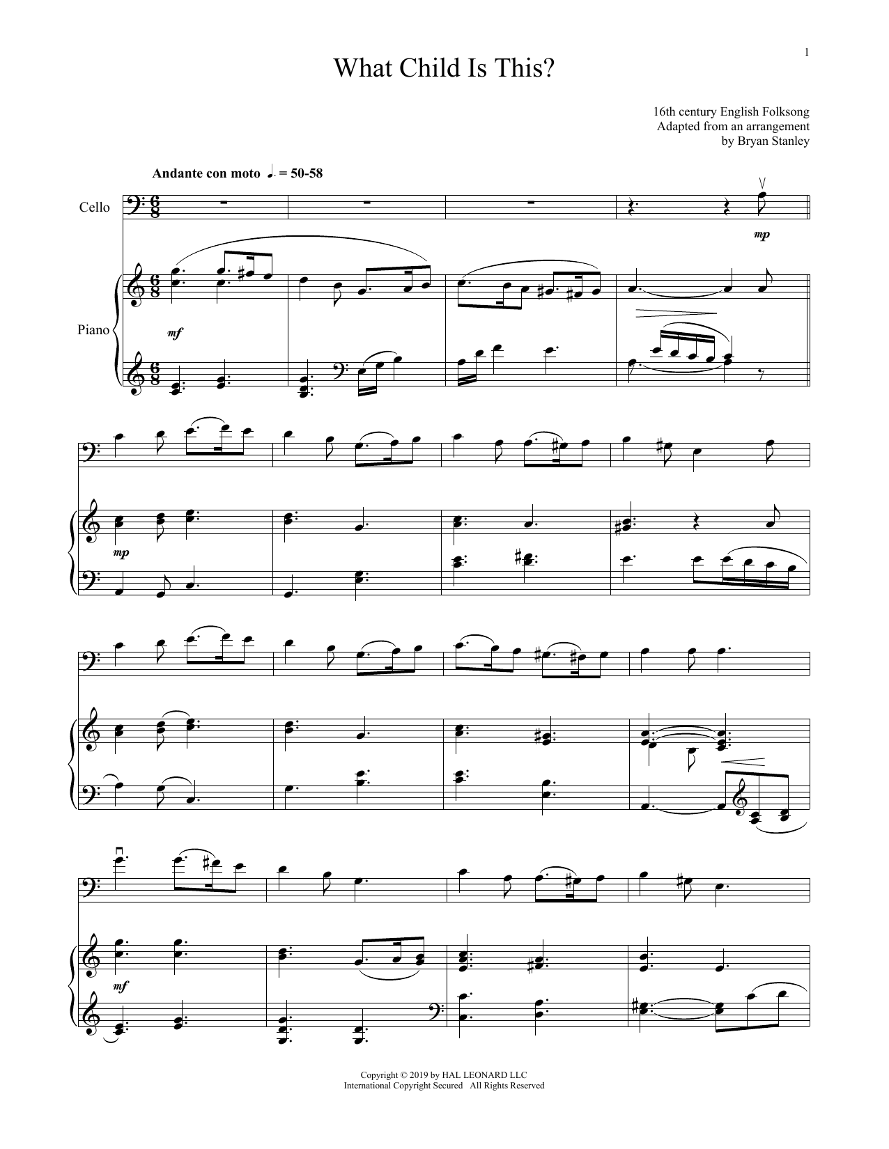 What Child Is This? (Cello and Piano) von William C. Dix