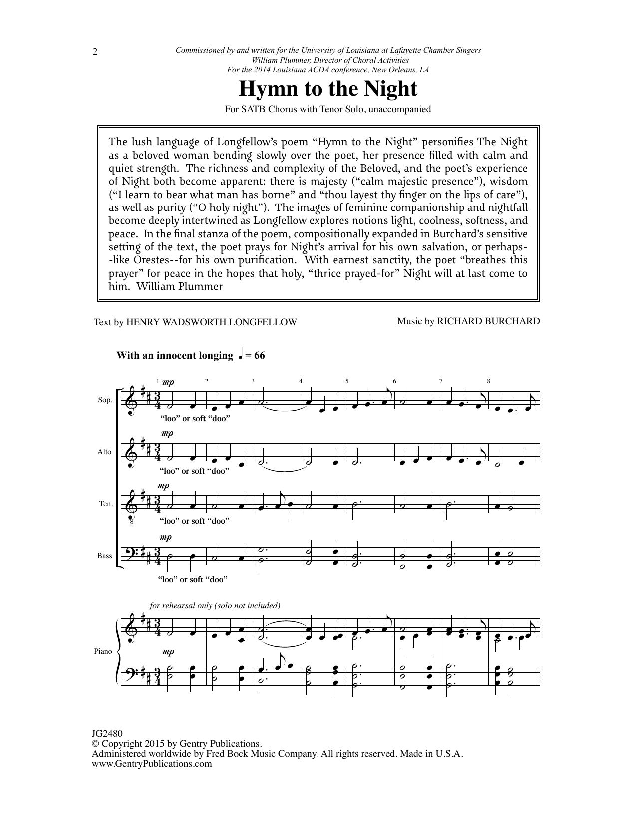 Hymn To The Night (SATB Choir) von Richard Burchard