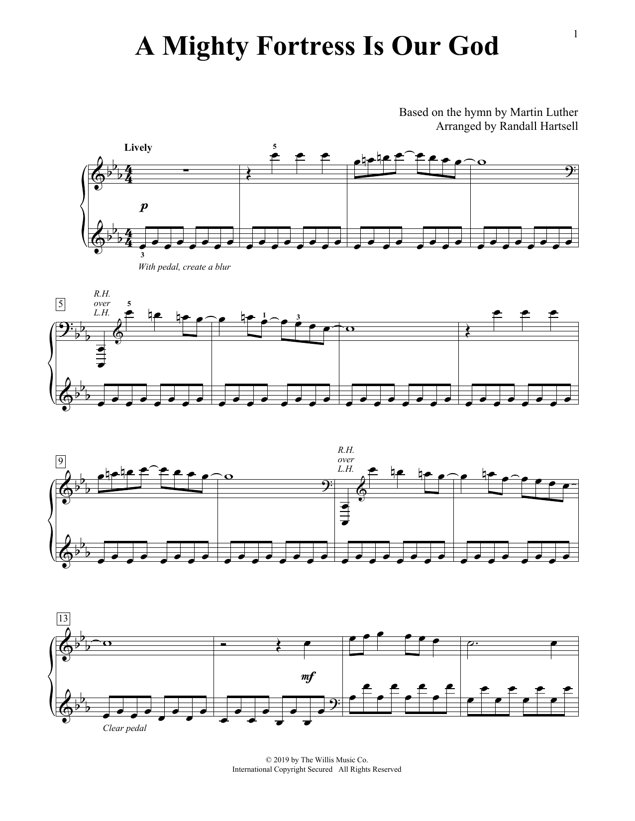 A Mighty Fortress Is Our God (arr. Randall Hartsell) (Educational Piano) von Martin Luther