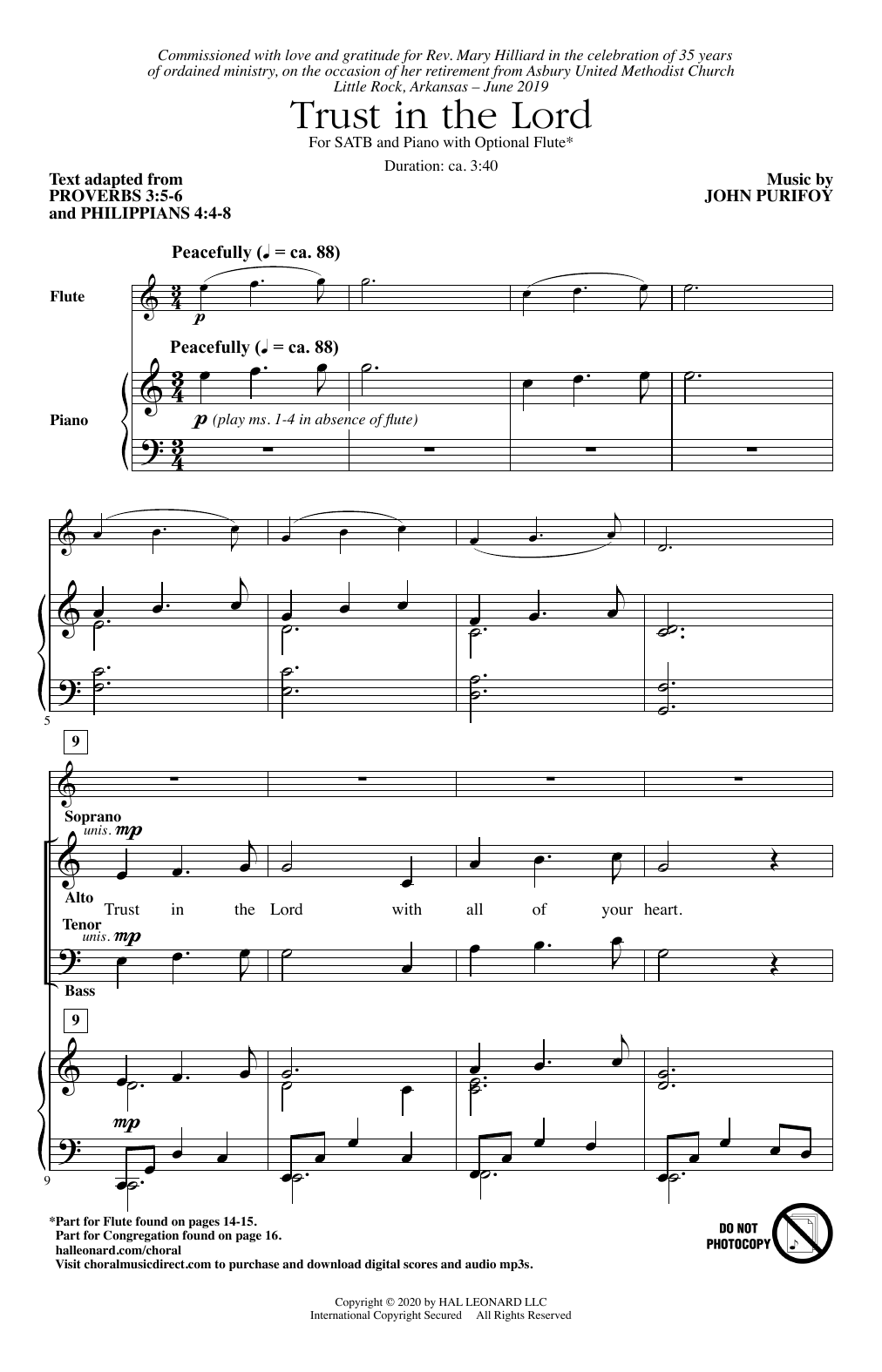 Trust In The Lord (SATB Choir) von John Purifoy