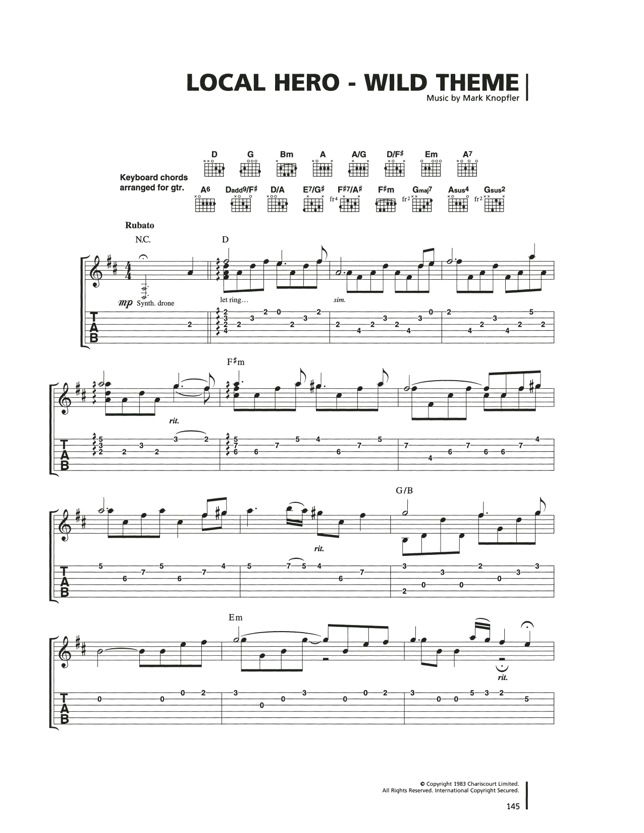 Wild Theme (Guitar Tab) von Mark Knopfler
