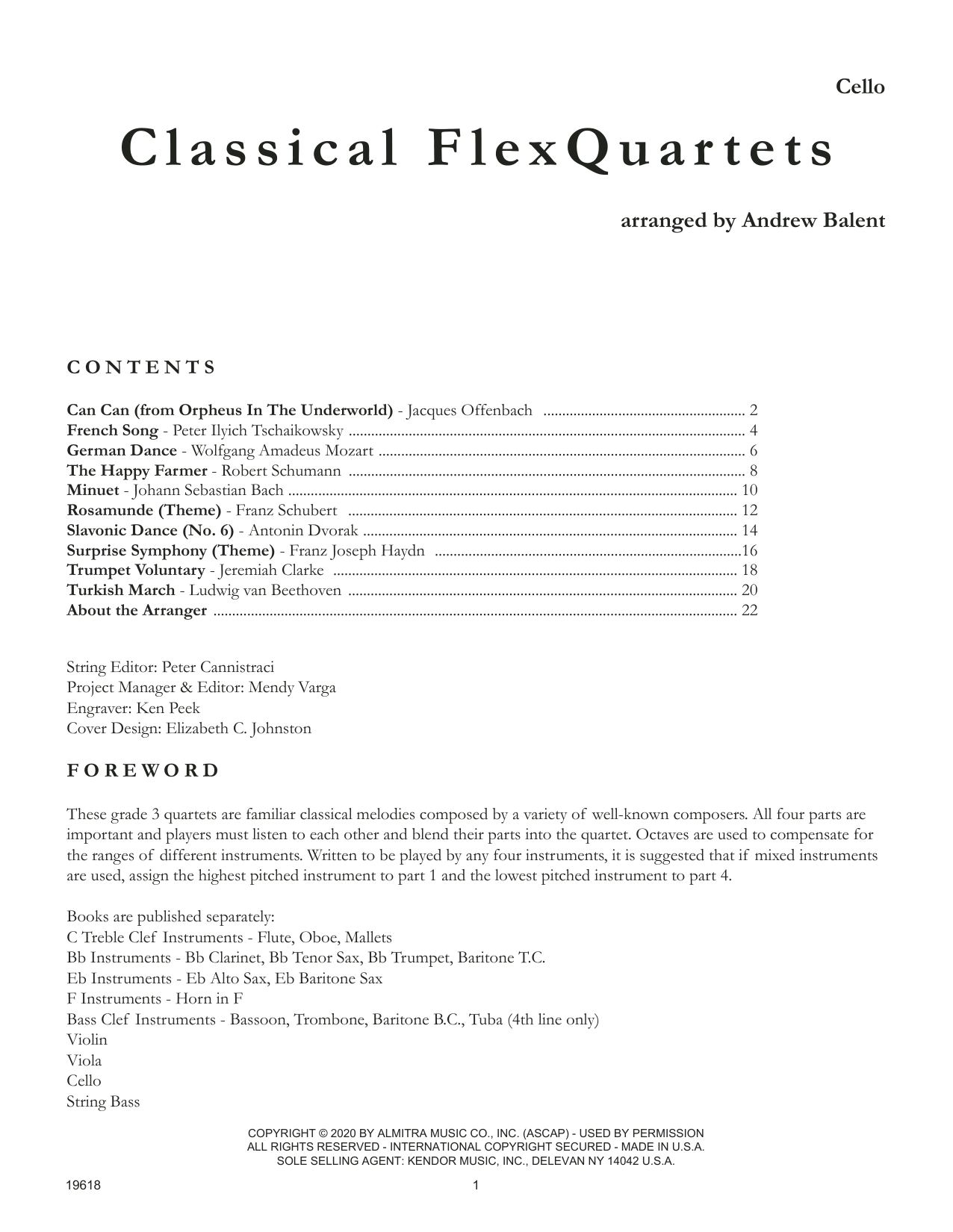 Classical Flexquartets (arr. Andrew Balent) - Cello (String Ensemble) von Various