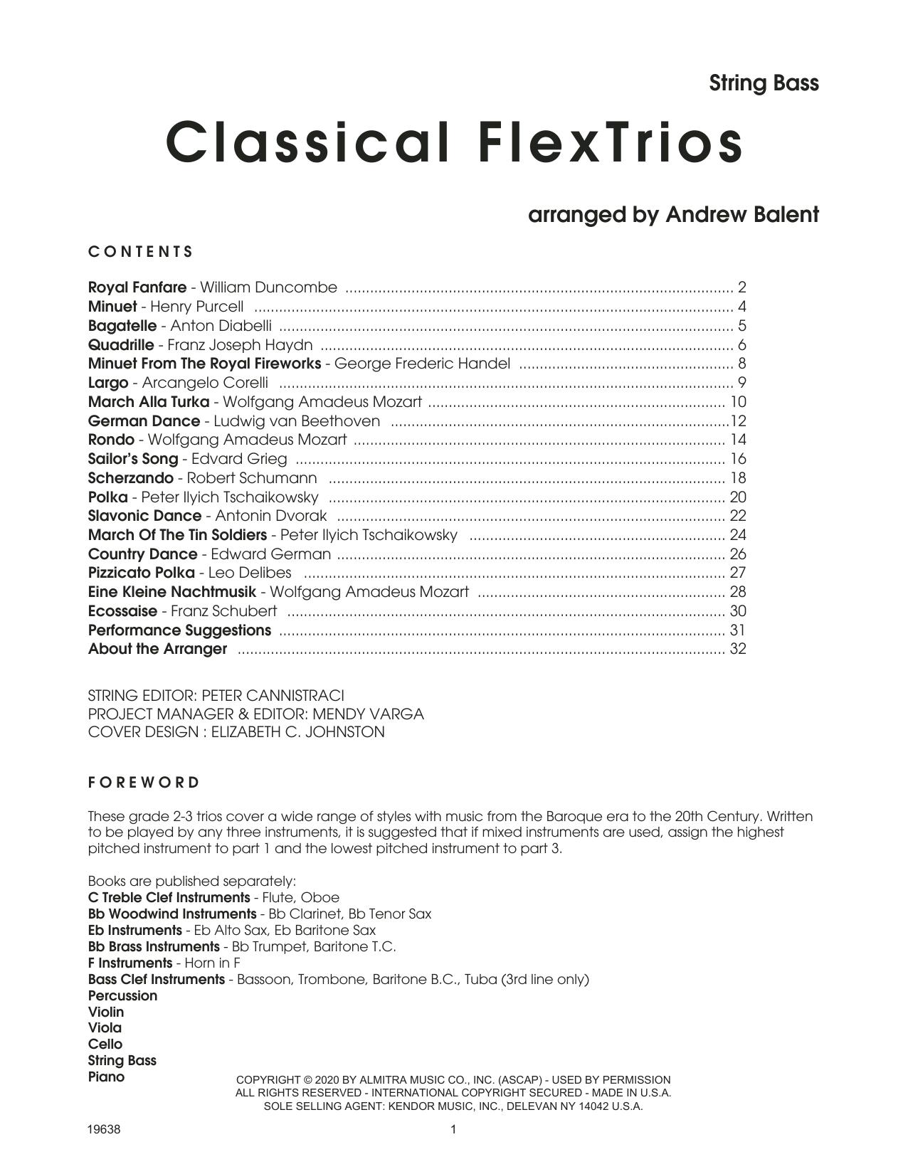 Classical Flextrios (arr. Andrew Balent) - String Bass (String Ensemble) von Various