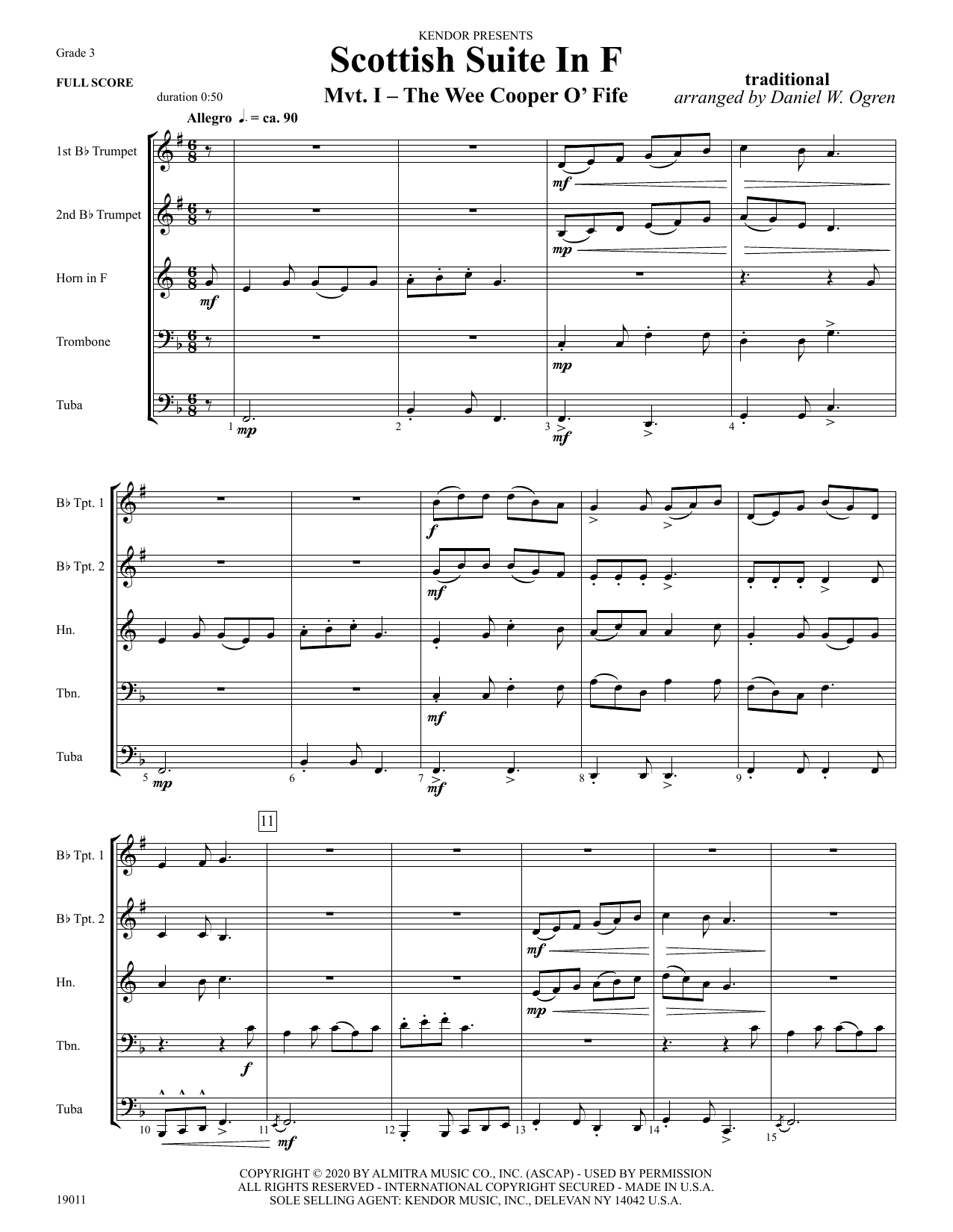 Scottish Suite In F - Full Score (Brass Ensemble) von Daniel W. Ogren