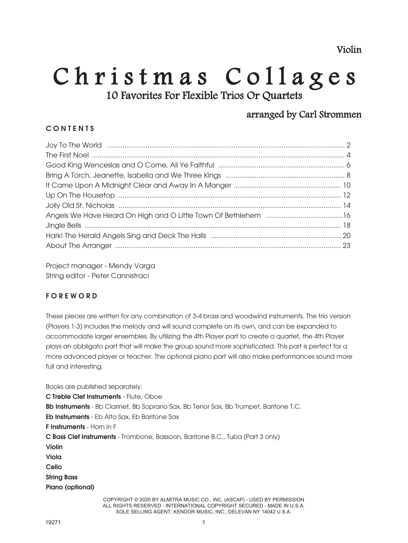 Christmas Collages - Violin (String Ensemble) von Carl Strommen