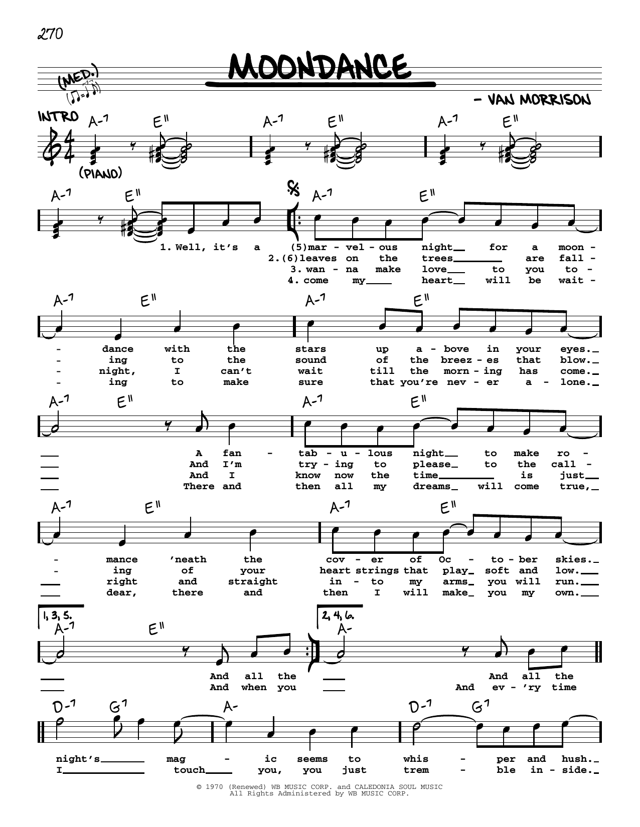 Moondance (Real Book  Melody, Lyrics & Chords) von Van Morrison