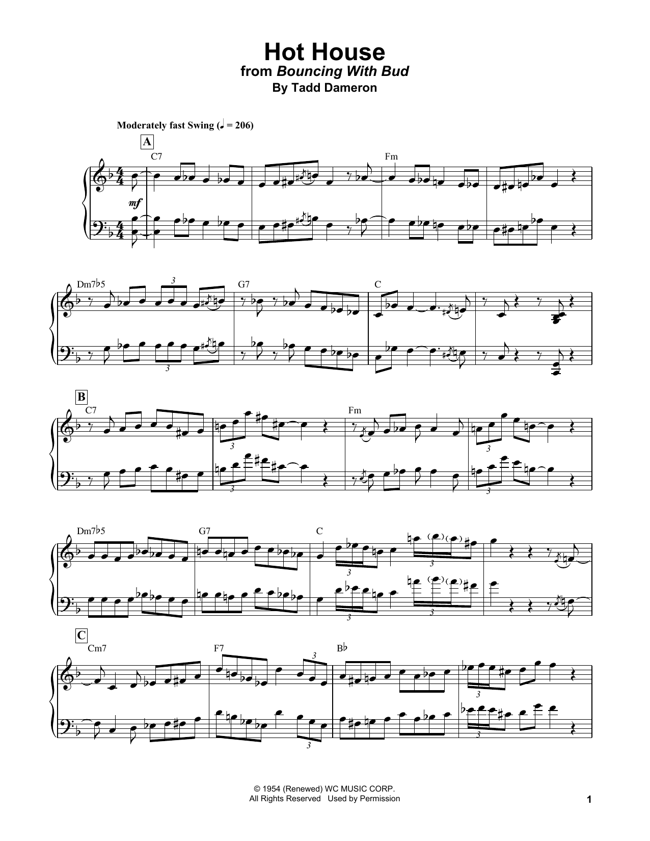Hot House (Piano Transcription) von Bud Powell