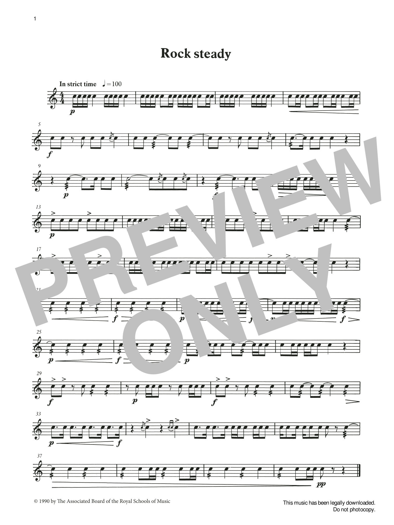 Rock Steady from Graded Music for Snare Drum, Book II (Percussion Solo) von Ian Wright and Kevin Hathaway