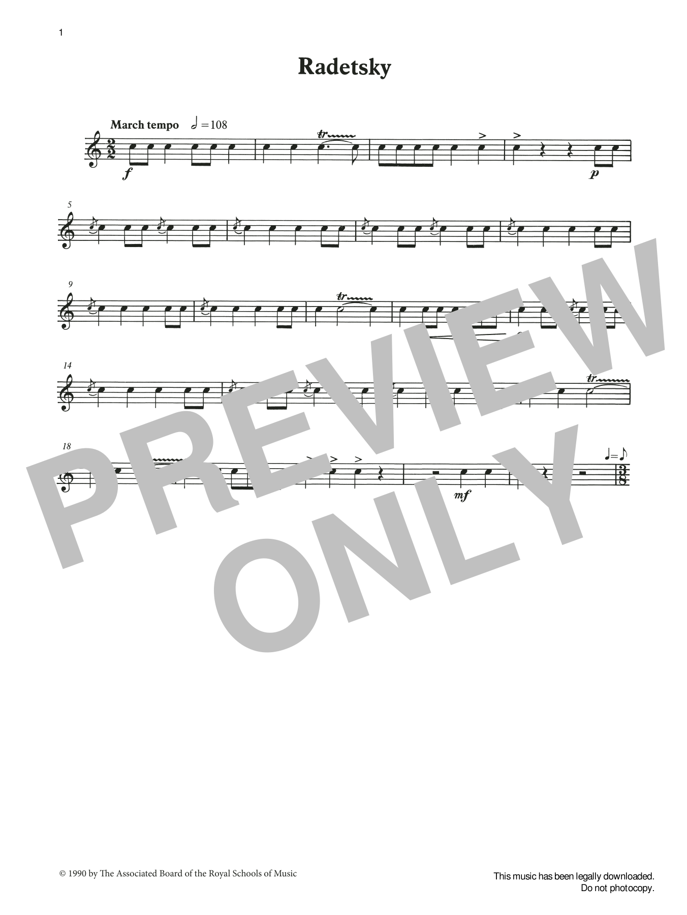 Radetsky from Graded Music for Snare Drum, Book III (Percussion Solo) von Ian Wright and Kevin Hathaway