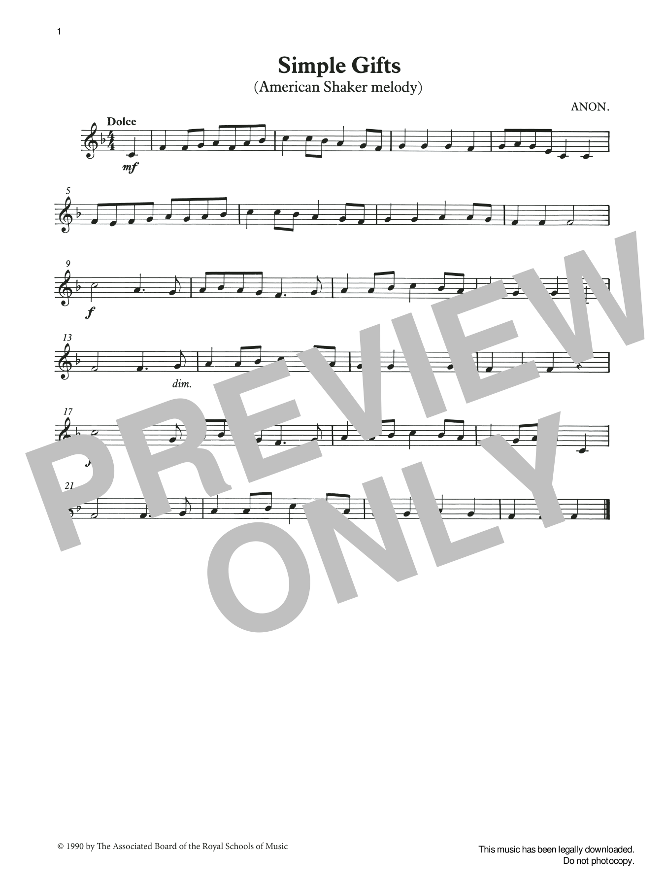 Simple Gifts from Graded Music for Tuned Percussion, Book I (Percussion Solo) von Aaron Copland