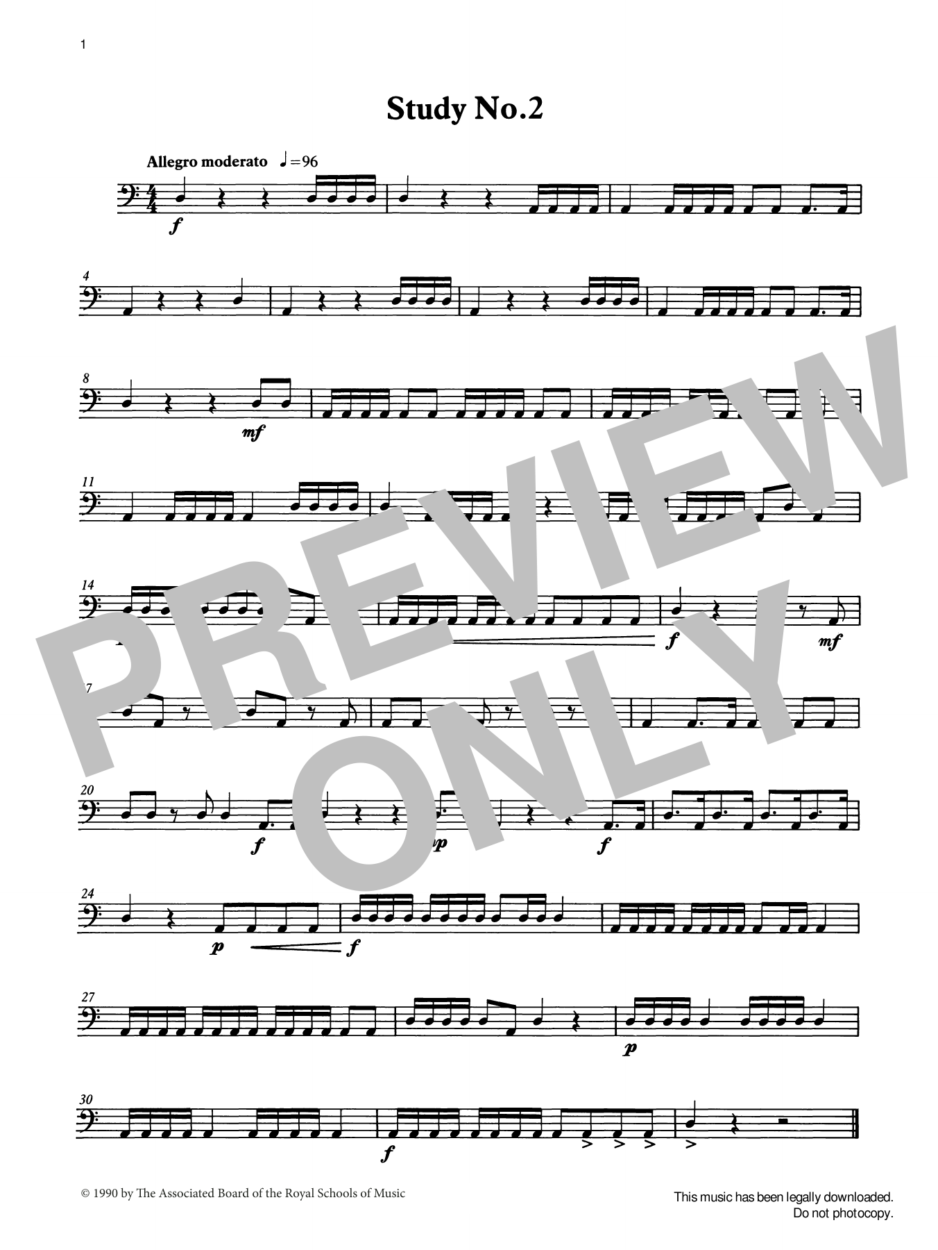 Study No.2 from Graded Music for Timpani, Book I (Percussion Solo) von Ian Wright and Mark Bassey