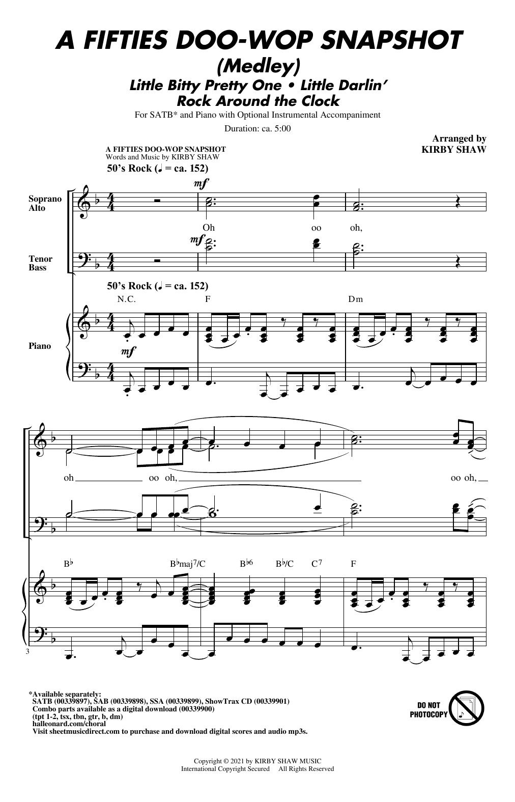 A Fifties Doo-Wop Snapshot (Medley) (SATB Choir) von Kirby Shaw