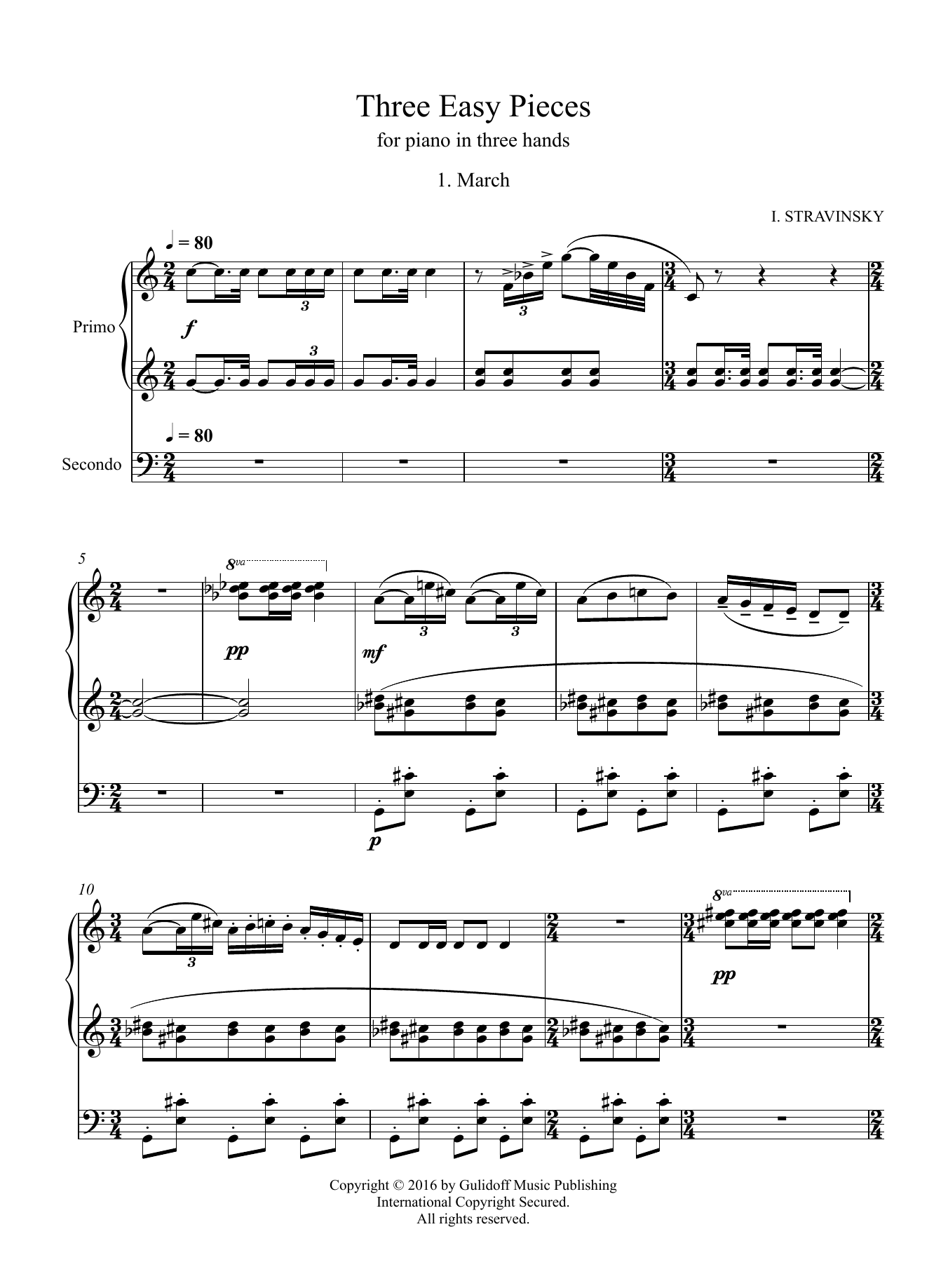 Three Easy Pieces (all) (Piano Duet) von Igor Stravinsky