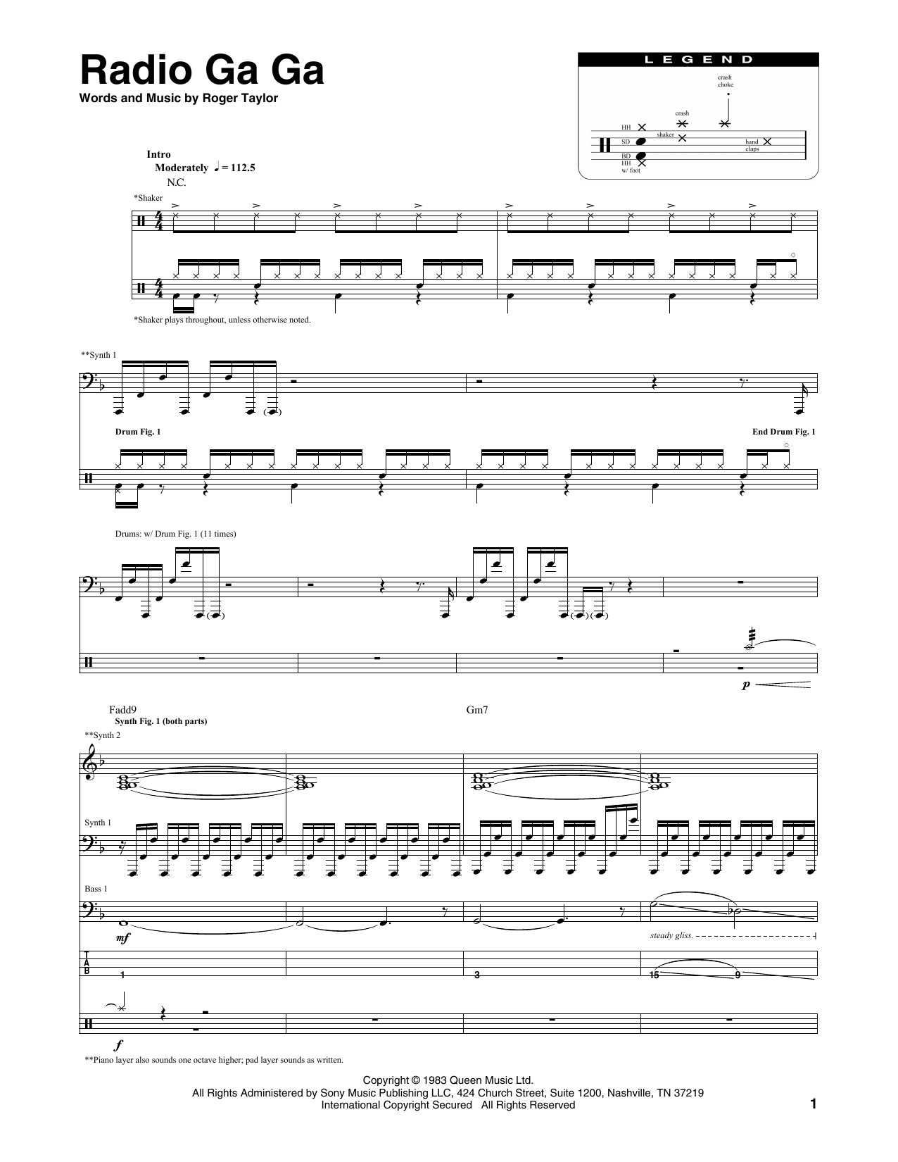Radio Ga Ga (Transcribed Score) von Queen