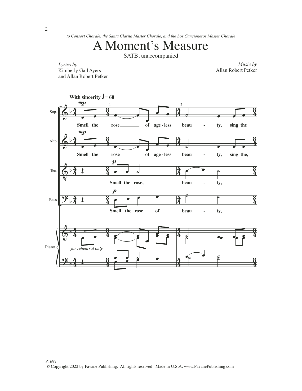 A Moment's Measure (SATB Choir) von Kimberly Gail Ayers and Allan Robert Petker