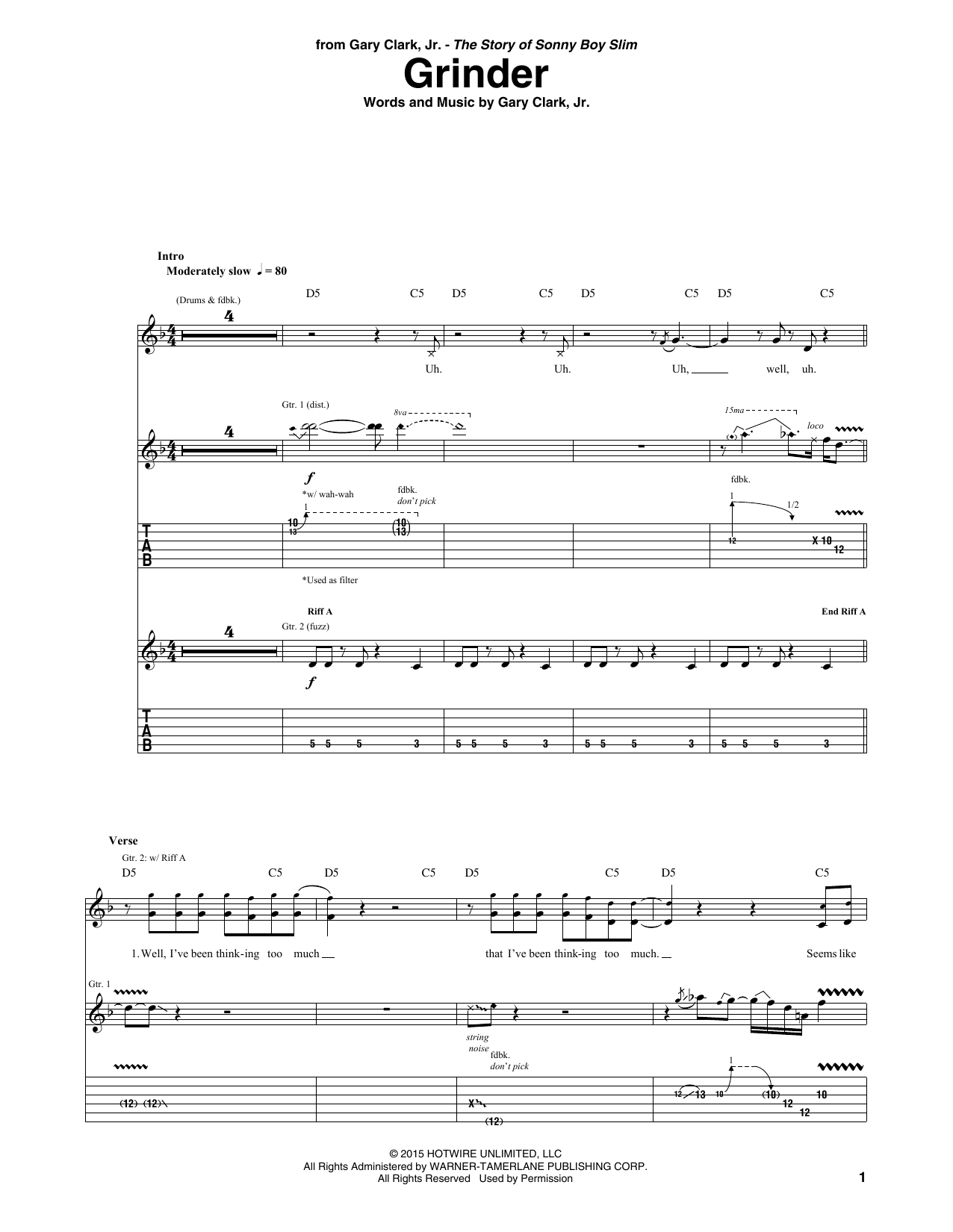 Grinder (Guitar Tab) von Gary Clark, Jr.