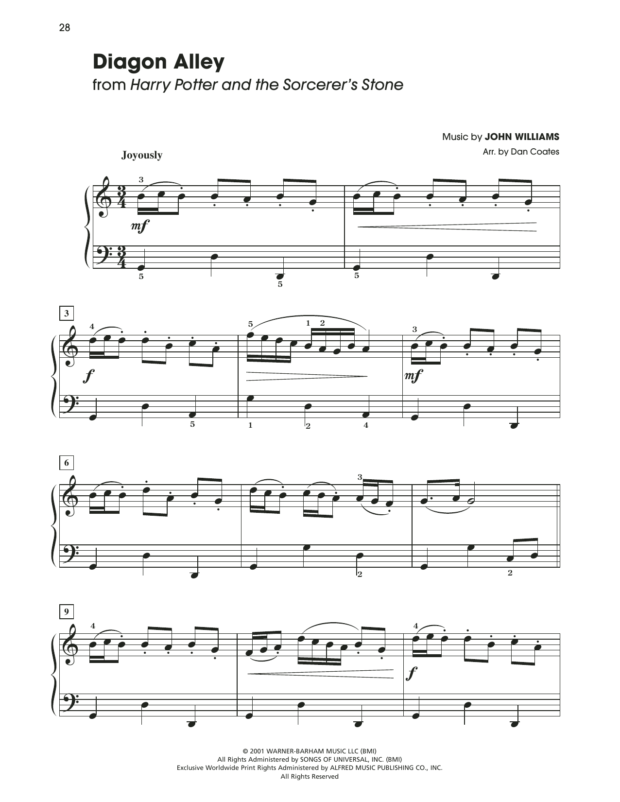 Diagon Alley (from Harry Potter) (arr. Dan Coates) (Easy Piano) von John Williams