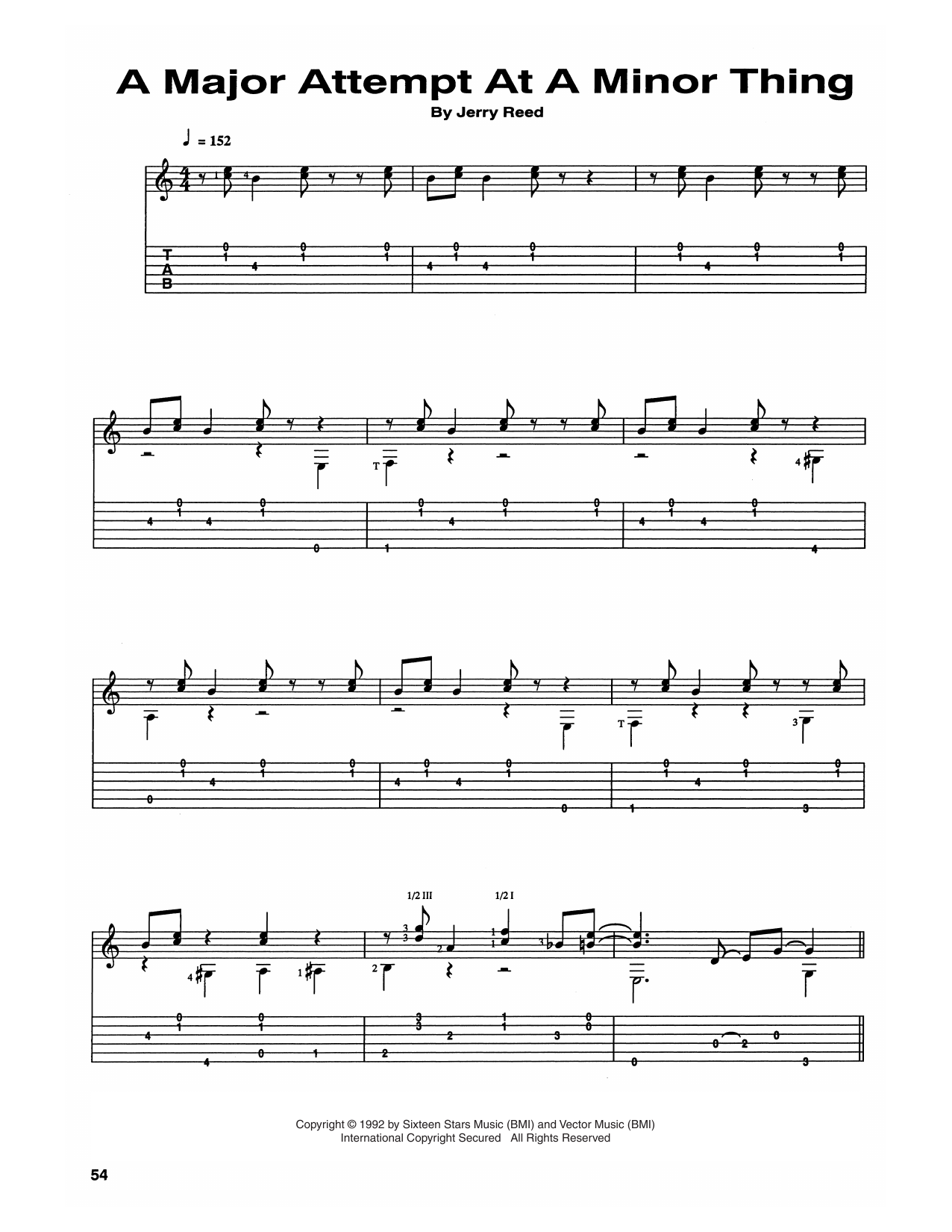 A Major Attempt At A Minor Thing (Guitar Tab) von Chet Atkins and Jerry Reed