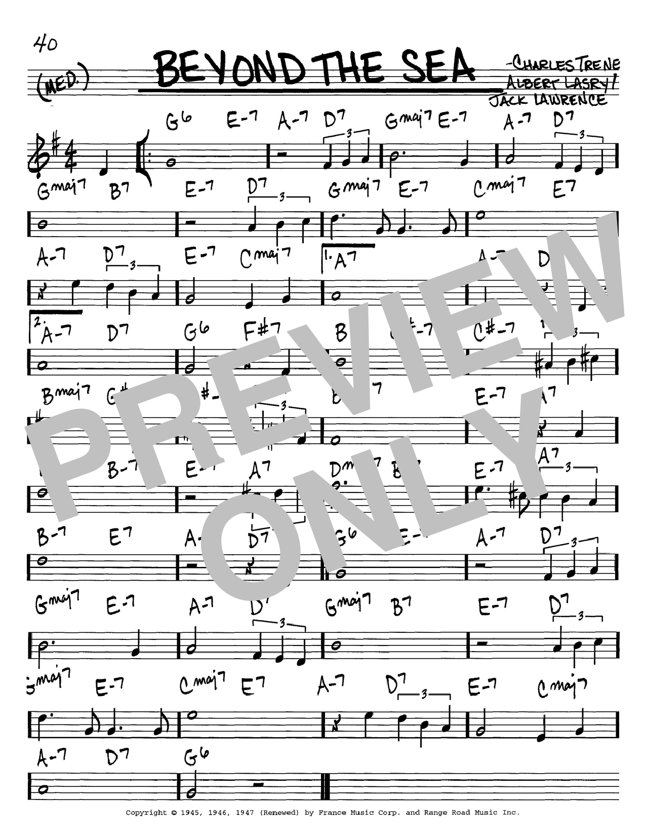 Beyond The Sea (Real Book  Melody & Chords  Bb Instruments) von Bobby Darin