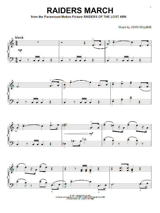 Raiders March (Piano Solo) von John Williams