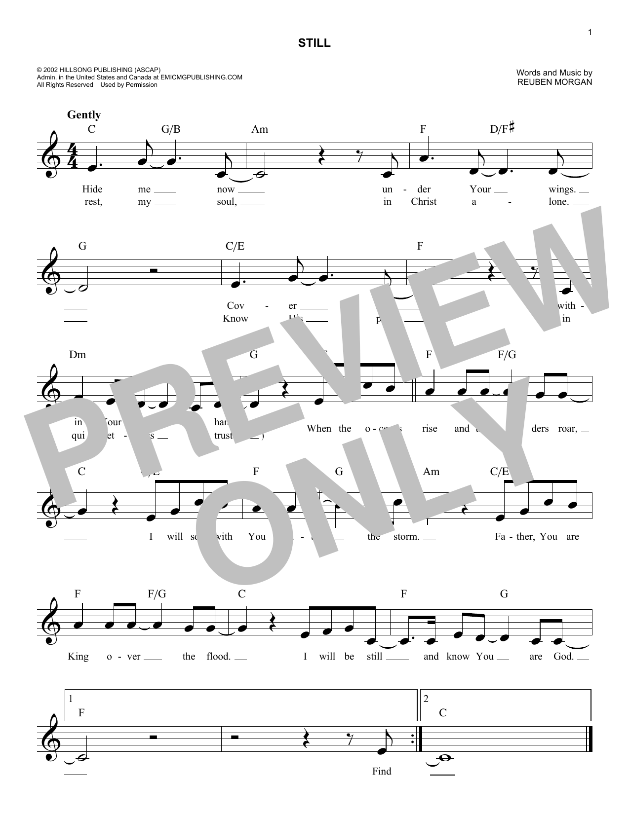 Still (Lead Sheet / Fake Book) von Hillsong Worship
