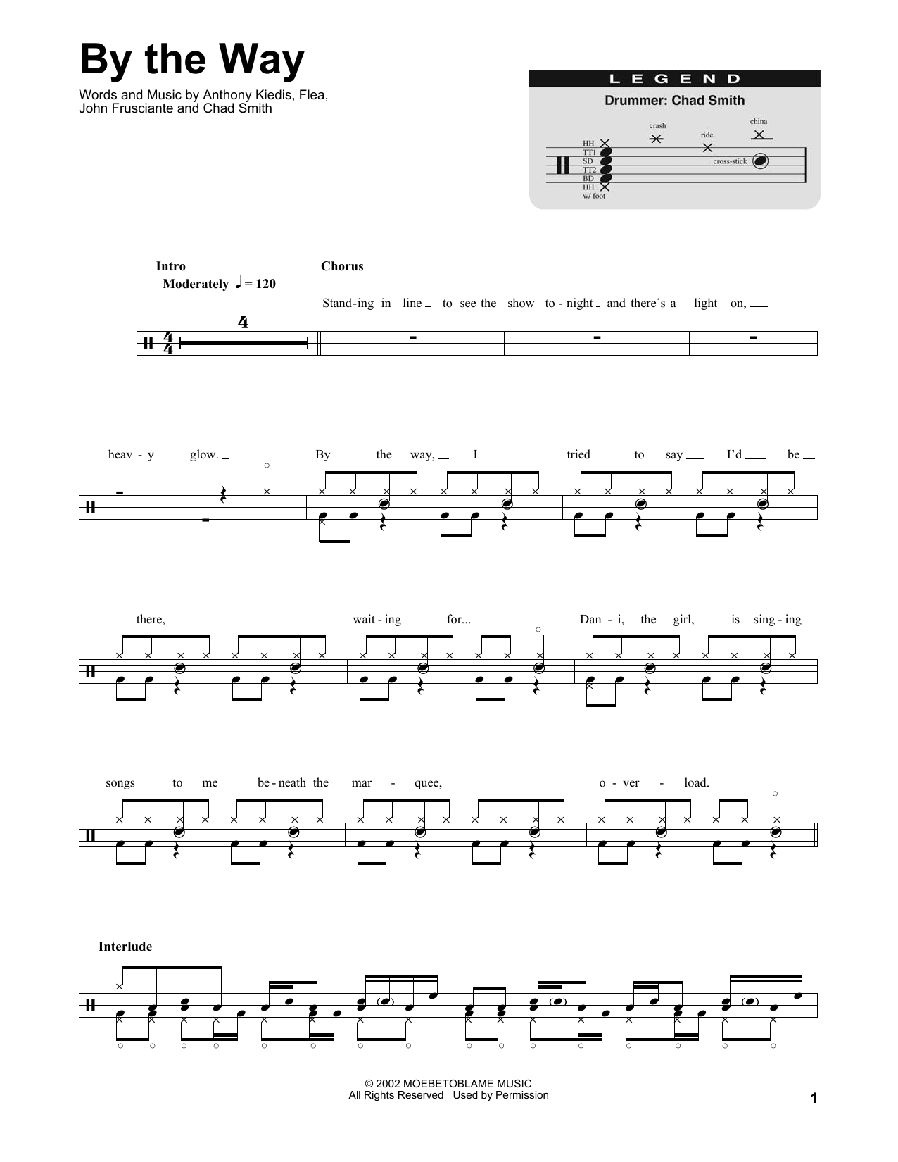 By The Way (Drums Transcription) von Red Hot Chili Peppers