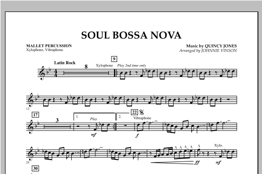 Soul Bossa Nova (arr. Johnnie Vinson) - Mallet Percussion (Concert Band: Flex-Band) von Quincy Jones