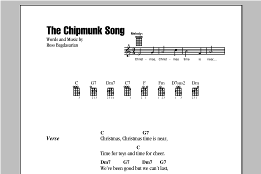 The Chipmunk Song (Ukulele Chords/Lyrics) von The Chipmunks