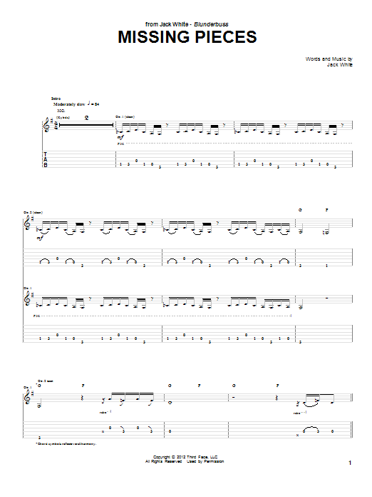 Missing Pieces (Guitar Tab) von Jack White