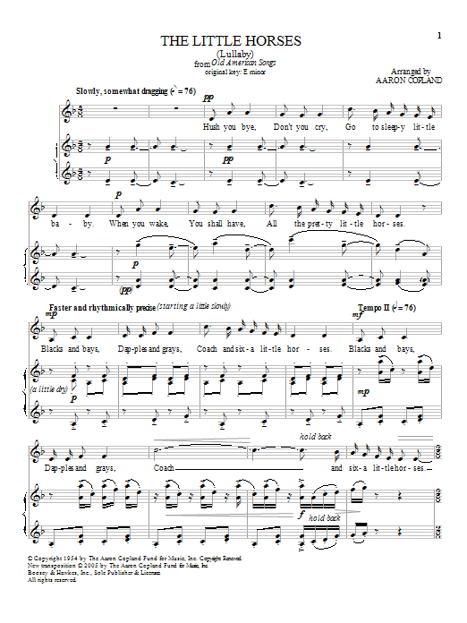The Little Horses (Piano & Vocal) von Aaron Copland
