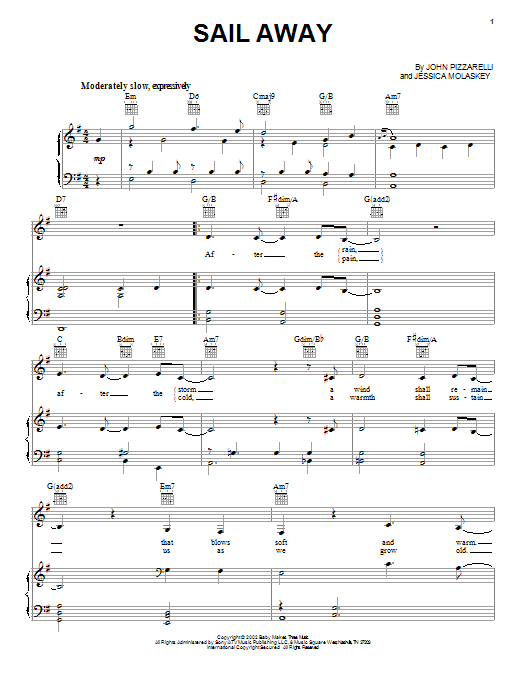 Sail Away (Piano, Vocal & Guitar Chords (Right-Hand Melody)) von John Pizzarelli