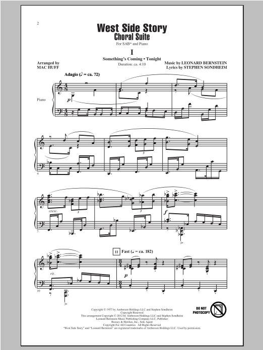 West Side Story (Choral Suite) (arr. Mac Huff) (SAB Choir) von Leonard Bernstein