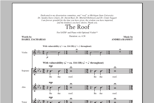 The Roof (SATB Choir) von Andrea Ramsey