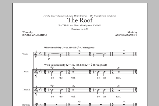 The Roof (TTBB Choir) von Andrea Ramsey