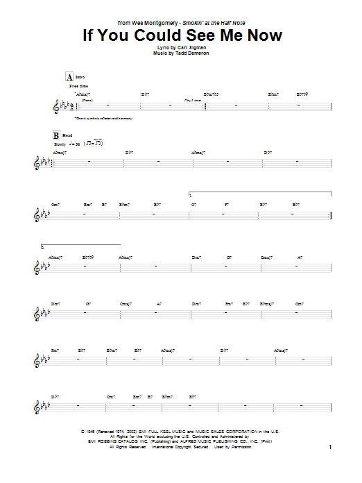 If You Could See Me Now (Guitar Tab) von Wes Montgomery