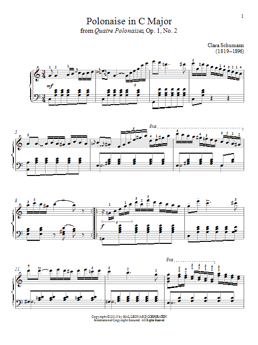 Polonaise In C Major (Piano Solo) von Clara Schumann