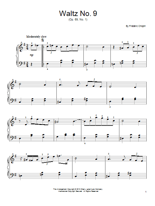 Waltz in A-Flat Major, Op. 69, No. 1 (Easy Piano) von Frederic Chopin