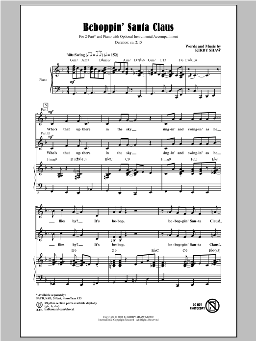Beboppin' Santa Claus (2-Part Choir) von Kirby Shaw