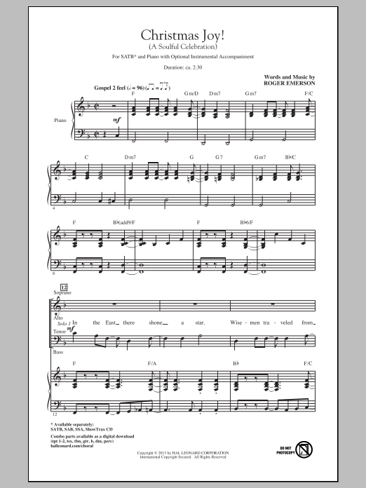 Christmas Joy! (A Soulful Celebration) (SATB Choir) von Roger Emerson