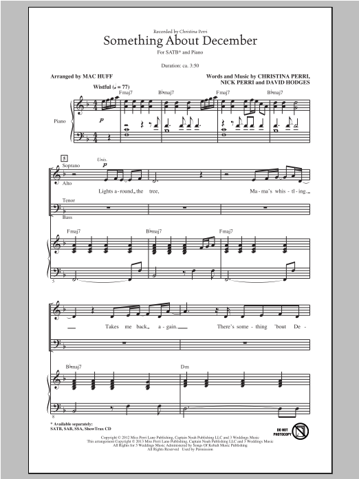 Something About December (SATB Choir) von Mac Huff