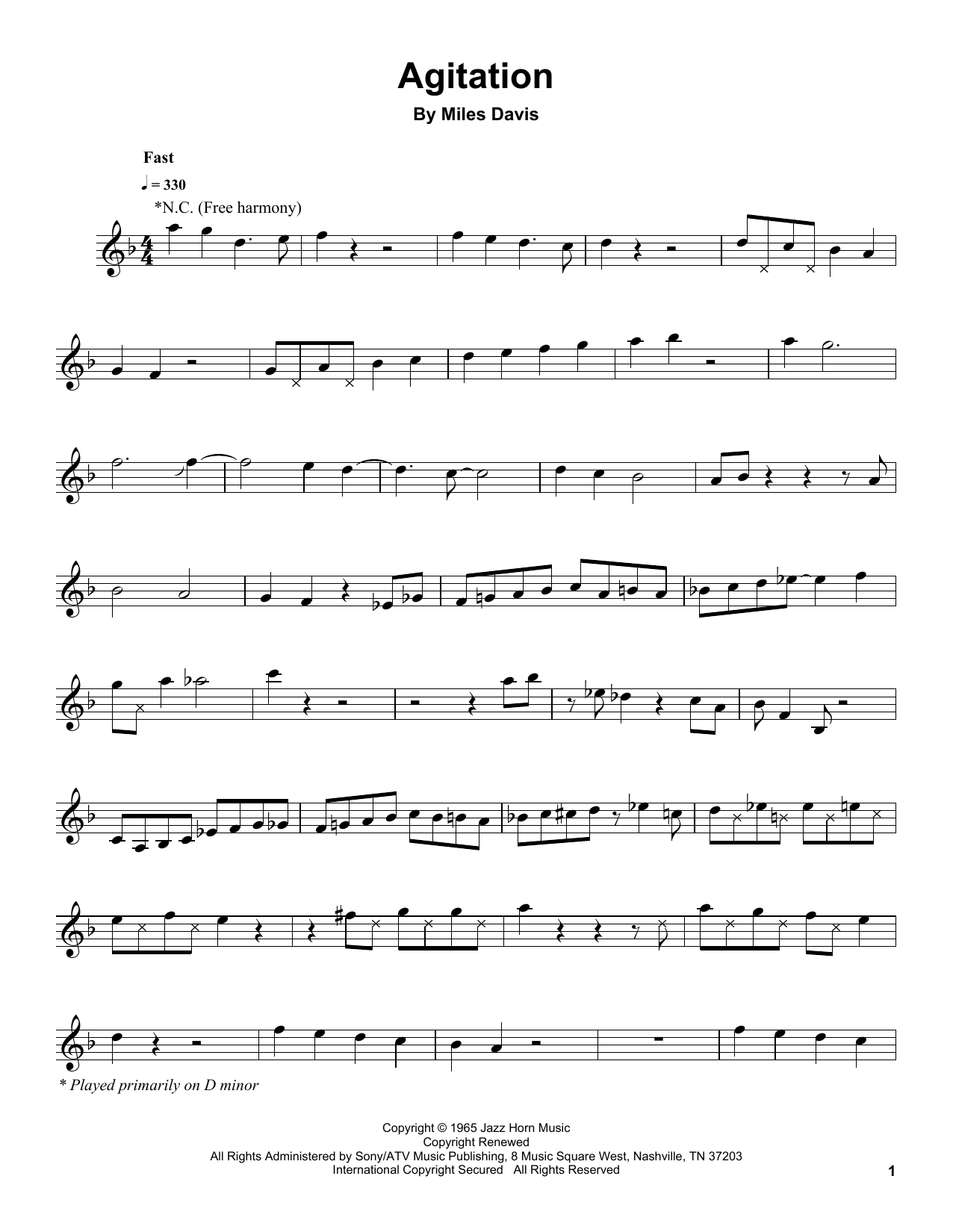 Agitation (Trumpet Transcription) von Miles Davis
