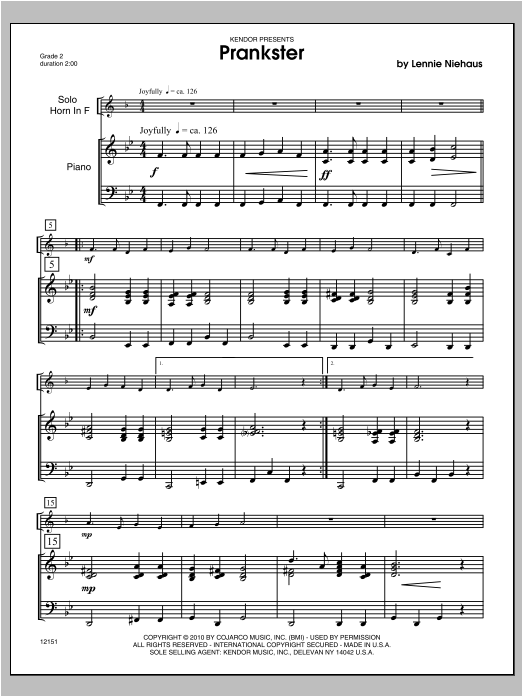Prankster - Piano/Score (Brass Solo) von Niehaus
