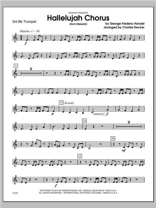 Hallelujah Chorus (from Messiah) - Part 3 (Brass Ensemble) von Decker