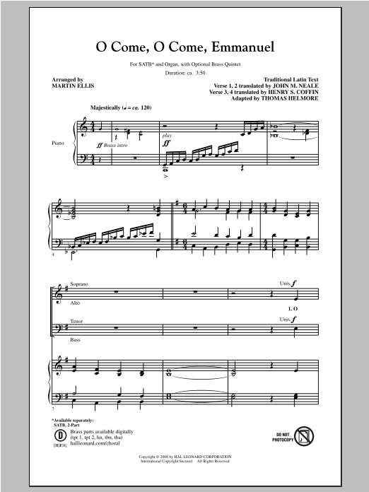 O Come, O Come, Emmanuel (SATB Choir) von Martin Ellis